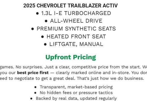 Used 2025 Chevrolet TrailBlazer ACTIV w/ Driver Confidence Package image 2
