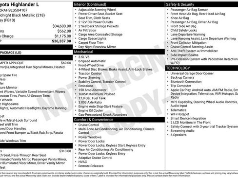 Used 2020 Toyota Highlander L FWD image 2