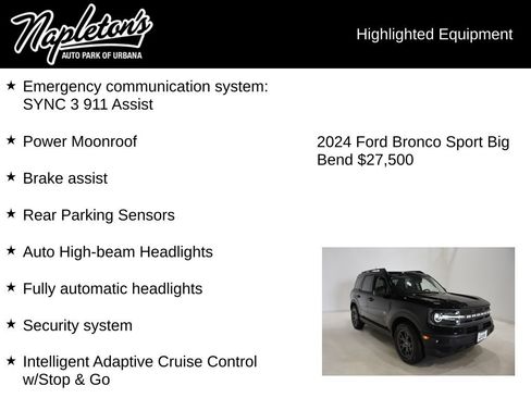 Used 2024 Ford Bronco Sport Big Bend w/ Convenience Package AWD/4WD image 16