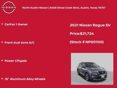 Used 2021 Nissan Rogue SV w/ Premium Package FWD image 2