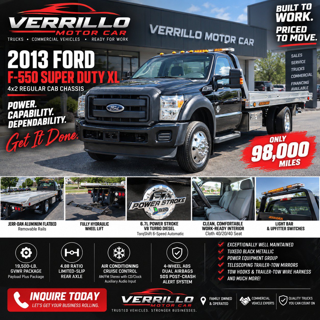 Used 2013 Ford F550 2WD Regular Cab Super Duty w/ Payload Upgrade Pkg image 1