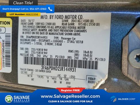 Used 2018 Ford Fusion SE w/ Equipment Group 201A image 16