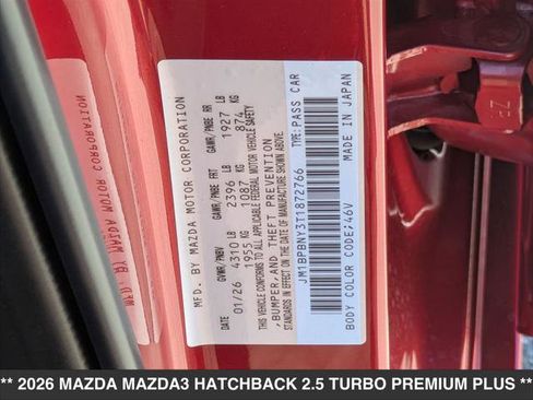 New 2026 MAZDA MAZDA3 2.5 Turbo Premium Plus AWD/4WD image 15