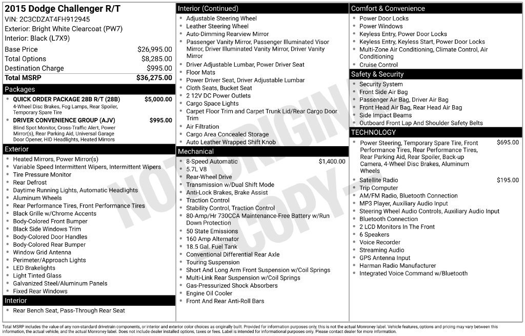 Used 2015 Dodge Challenger R/T w/ Quick Order Package 28B R/T RWD image 40