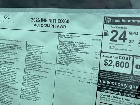 New 2026 INFINITI QX60 Autograph w/ Dark Cargo Package image 4