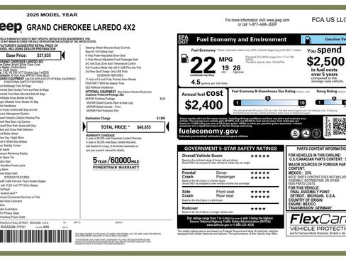 New 2025 Jeep Grand Cherokee Laredo w/ MOPAR Finishing Package RWD image 47