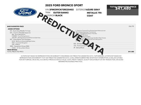 Used 2025 Ford Bronco Sport Outer Banks w/ Outer Banks Tech Package+ AWD/4WD image 2