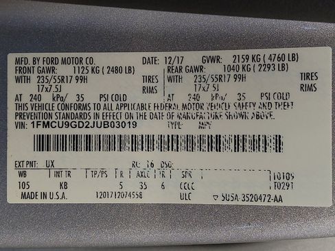 Used 2018 Ford Escape SE w/ SE Sync 3 Package AWD/4WD image 33