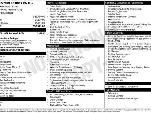 Used 2023 Chevrolet Equinox RS w/ LPO, Floor Liner Package image 34