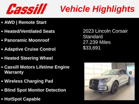 Used 2023 Lincoln Corsair AWD w/ Equipment Group 101A image 3