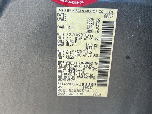 Used 2017 Nissan Murano Platinum w/ Platinum Technology Package image 33