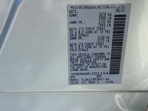Used 2023 Nissan Pathfinder Platinum FWD image 33