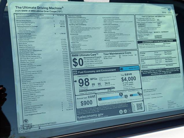 New 2026 BMW i4 M60 w/ Premium Package AWD/4WD image 18