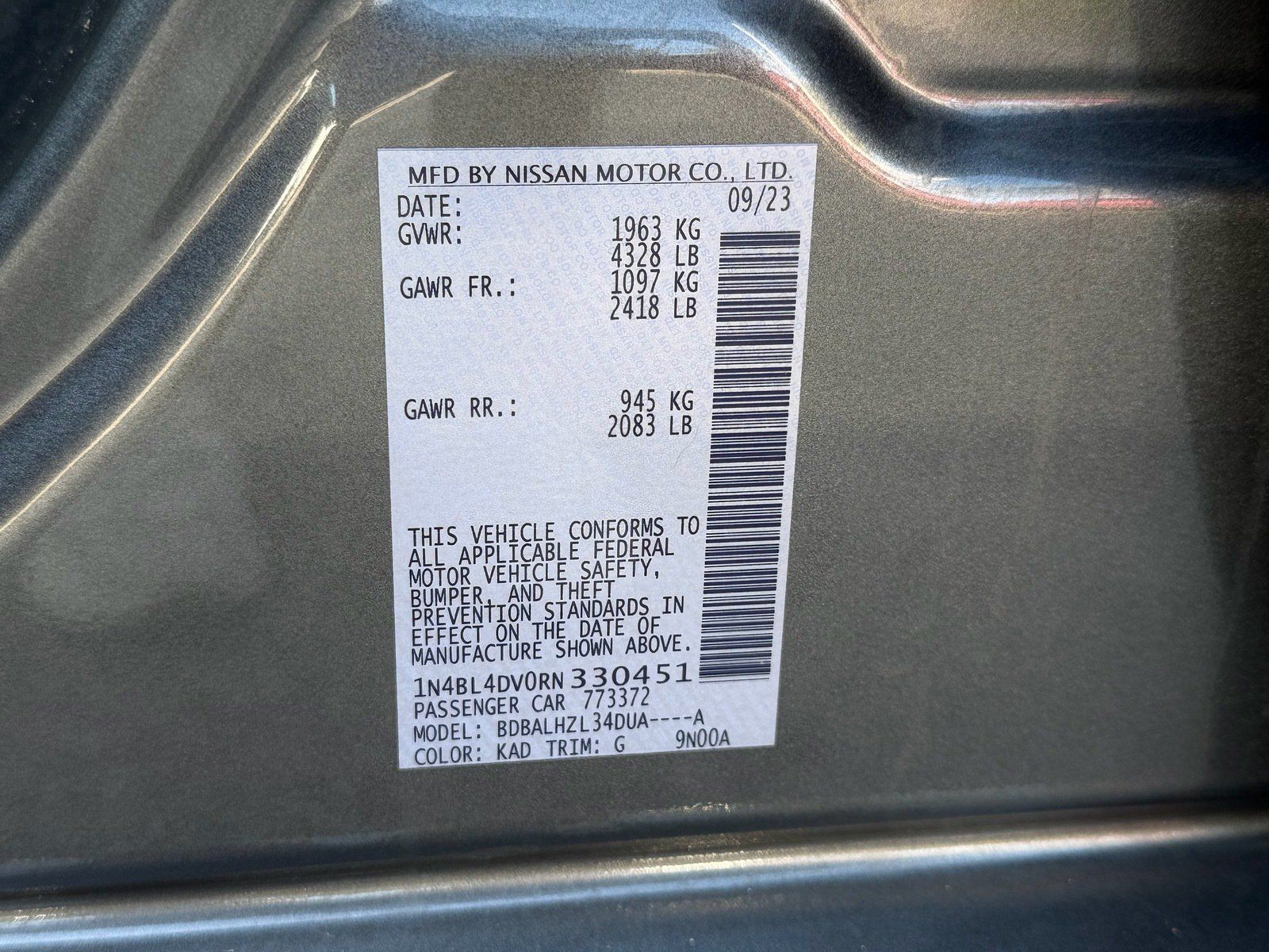 Certified 2024 Nissan Altima 2.5 SV FWD image 19