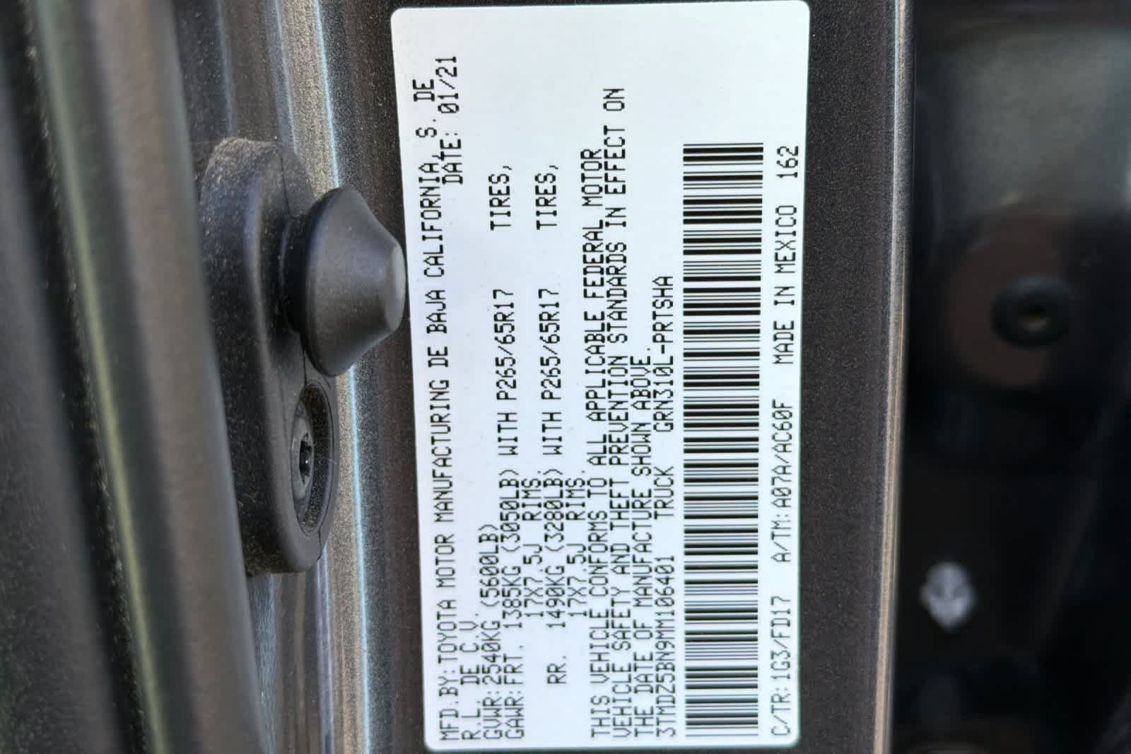 Used 2021 Toyota Tacoma TRD Sport w/ Advanced Technology Package AWD/4WD image 28