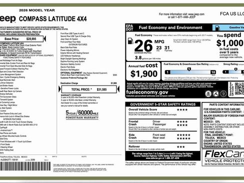 New 2026 Jeep Compass Latitude image 2