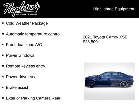 Used 2021 Toyota Camry XSE w/ Cold Weather Package image 2
