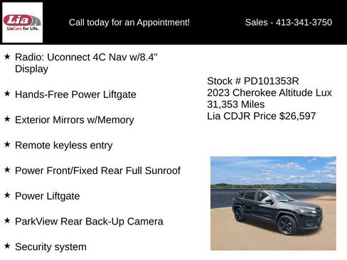 Certified 2023 Jeep Cherokee Altitude Lux w/ Lux Elite Package AWD/4WD image 16