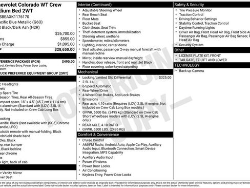 Used 2019 Chevrolet Colorado W/T w/ WT Convenience Package RWD image 2