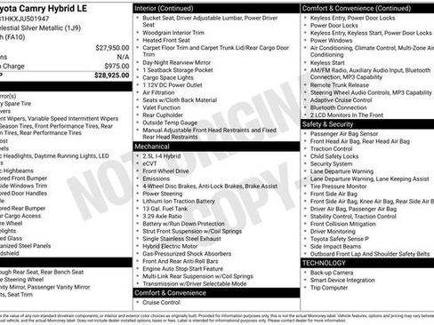 Used 2018 Toyota Camry LE image 3