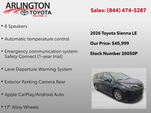 Used 2026 Toyota Sienna LE FWD image 4