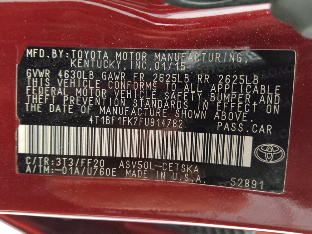 Used 2015 Toyota Camry SE w/ Moonroof Package FWD image 33