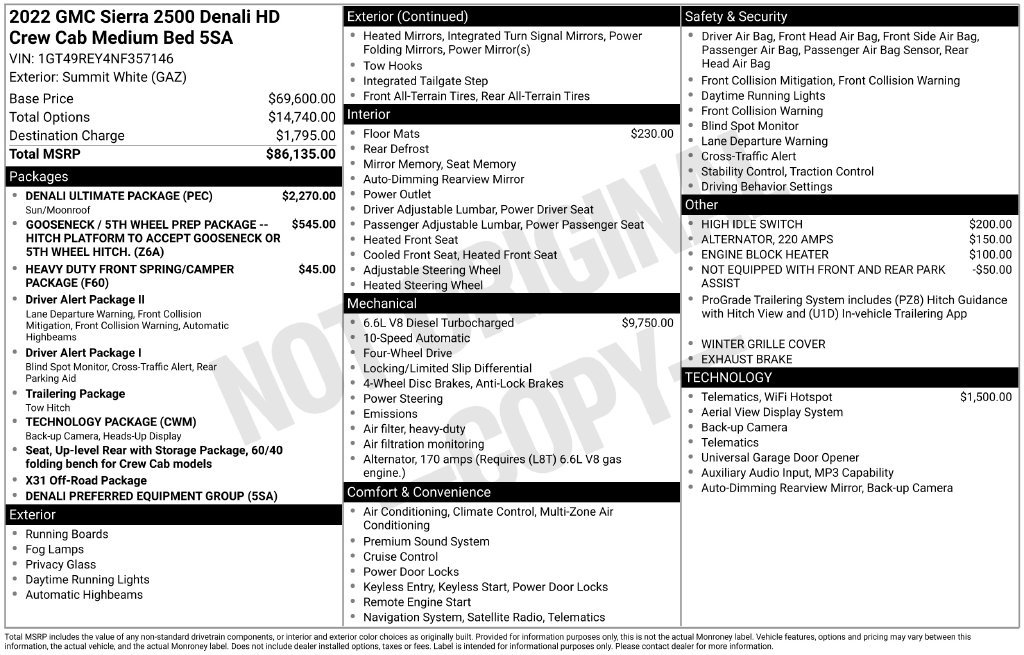 Used 2022 GMC Sierra 2500 Denali w/ Denali Ultimate Package AWD/4WD image 5