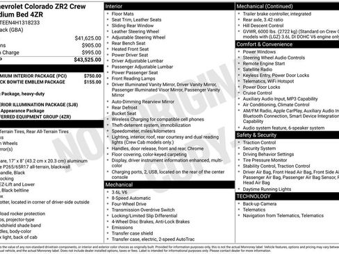 Used 2017 Chevrolet Colorado ZR2 w/ LPO, Premium Interior Package AWD/4WD image 12