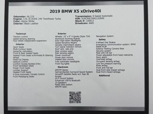 Used 2019 BMW X5 xDrive40i w/ Luxury Seating Package AWD/4WD image 49