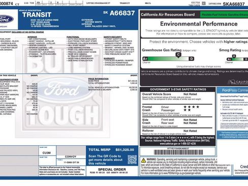 New 2025 Ford Transit 150 Low Roof w/ Load Area Protection Package RWD image 2