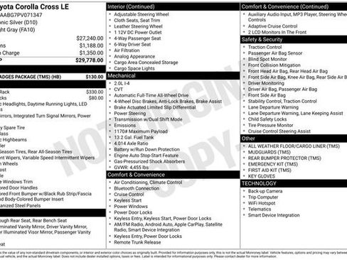 Certified 2023 Toyota Corolla Cross LE w/ Black Badges Package (TMS) image 33