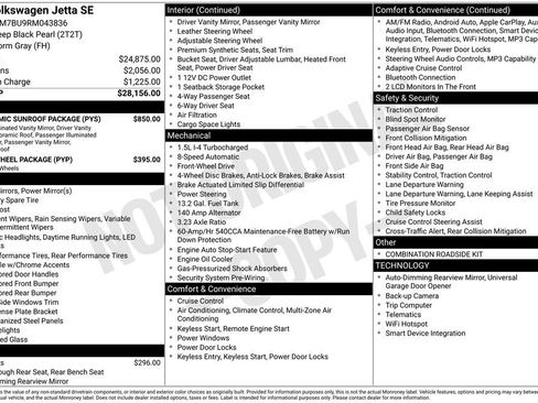 Certified 2024 Volkswagen Jetta SE w/ Panoramic Sunroof Package image 9