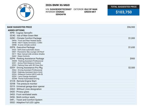 Used 2026 BMW X6 M60i AWD/4WD image 92