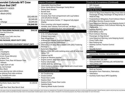 Certified 2026 Chevrolet Colorado W/T w/ Advanced Trailering Package image 38