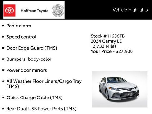 Certified 2024 Toyota Camry LE FWD image 36