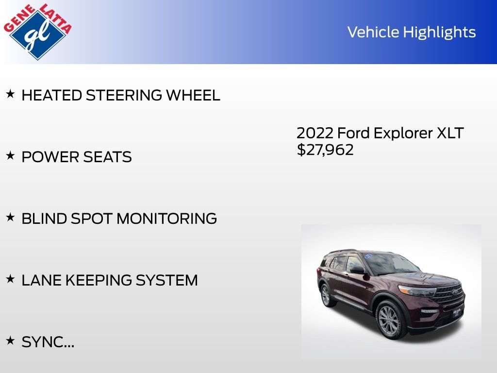 Certified 2022 Ford Explorer XLT w/ Equipment Group 202A AWD/4WD image 35