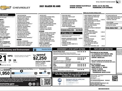 Used 2021 Chevrolet Blazer RS w/ Enhanced Convenience Package