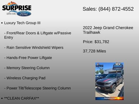 Used 2022 Jeep Grand Cherokee Trailhawk w/ ADV Protech Group II AWD/4WD image 12