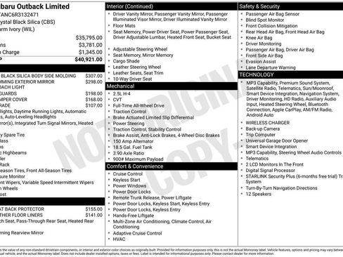 Certified 2024 Subaru Outback Limited AWD/4WD image 29