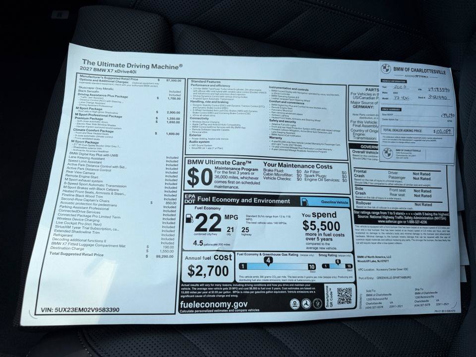 New 2027 BMW X7 xDrive40i w/ M Sport Package AWD/4WD image 33