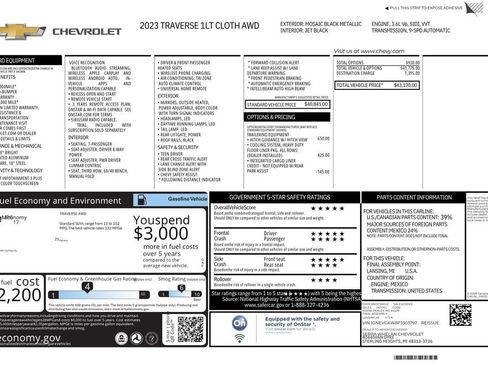 Used 2023 Chevrolet Traverse LT w/ LPO, Floor Liner Package AWD/4WD image 13