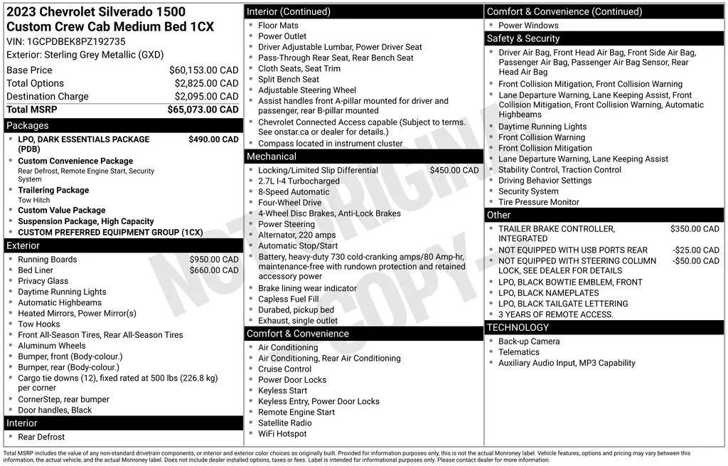 Used 2023 Chevrolet Silverado 1500 Custom w/ LPO, Dark Essentials Package AWD/4WD image 2