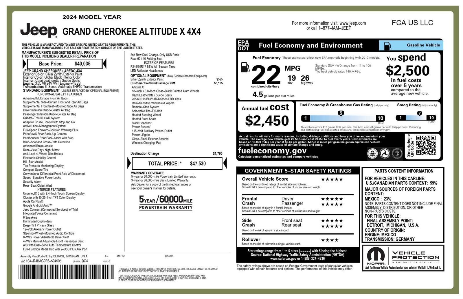 Used 2024 Jeep Grand Cherokee Altitude AWD/4WD image 3