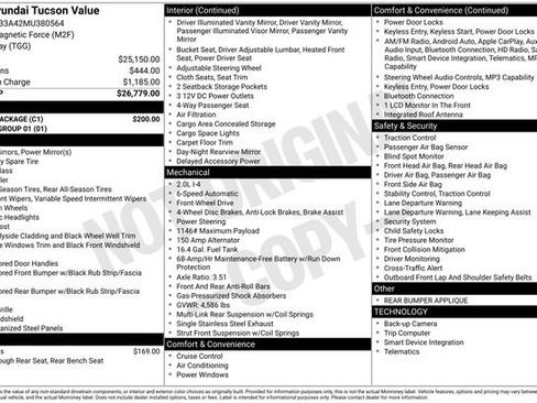 Used 2021 Hyundai Tucson Value w/ Cargo Package FWD image 1