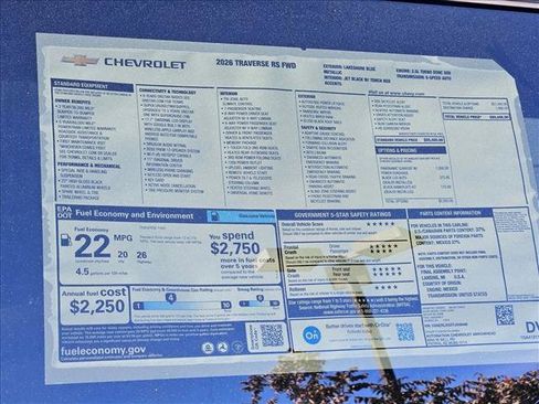 New 2026 Chevrolet Traverse RS image 16
