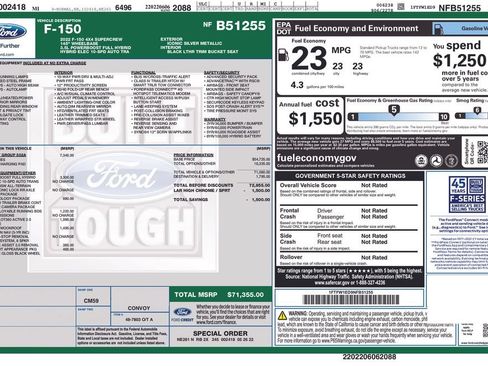 Used 2022 Ford F150 Lariat w/ Equipment Group 502A High AWD/4WD image 4