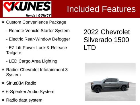 Used 2022 Chevrolet Silverado 1500 Custom Trail Boss w/ LPO, Dark Essentials Package image 2