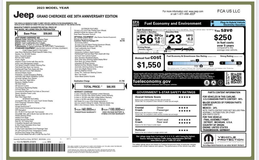 Used 2023 Jeep Grand Cherokee 30th Anniversary AWD/4WD image 22