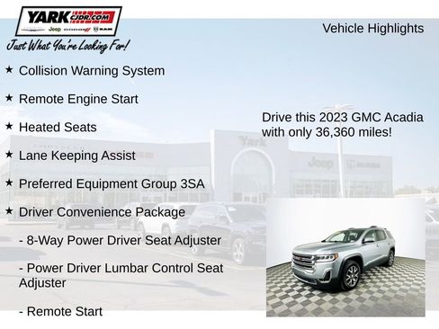 Used 2023 GMC Acadia SLE w/ Driver Convenience Package image 7