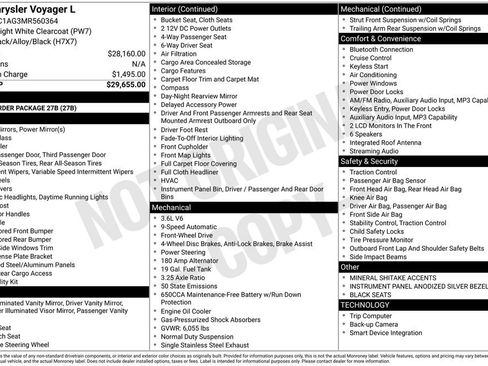 Used 2021 Chrysler Voyager L FWD image 4
